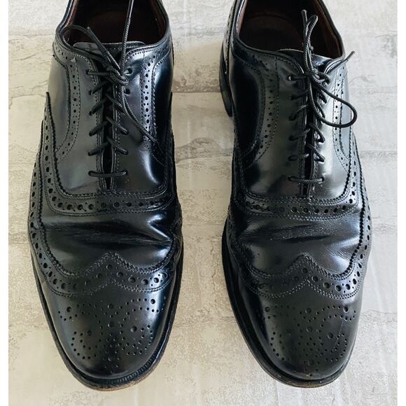 Allen Edmonds McAllister Black Wingtip Oxford Dress Shoes Leather Sz 9.5D main image 6